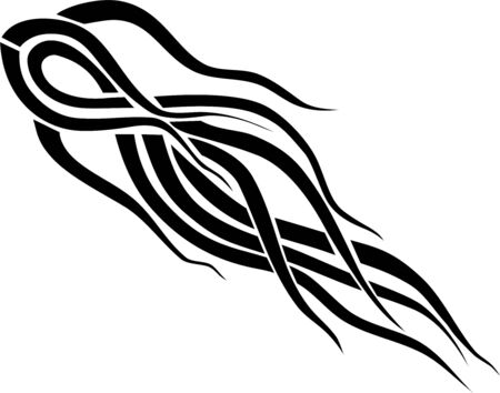 Design stylized fish from some black lines.のイラスト素材
