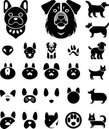 dog breeds icon set isolated on white background. vector illustration EPS10のイラスト素材