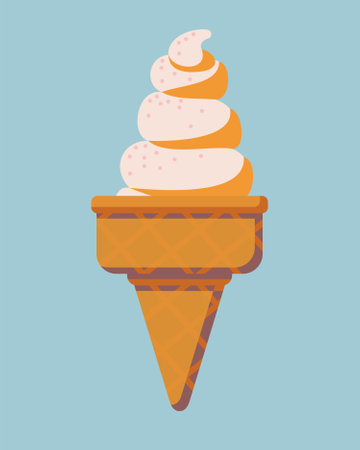 Ice cream in a mug with fruit syrup - a detailed vectorのイラスト素材