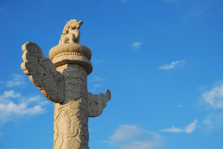 marble pillar at Tiananmen Squareの写真素材