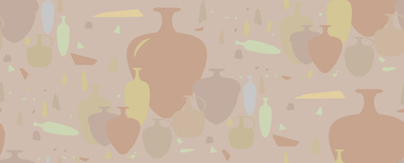 Israeli archaeological amphoras and ceramic vessels. のイラスト素材
