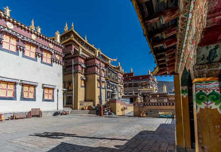 Songzanlin Tibetan Buddhist monastery, Shangri-la, Yunnan Province, Chinaの写真素材