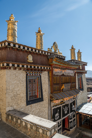 Songzanlin Tibetan Buddhist monastery, Shangri-la, Yunnan Province, Chinaの写真素材