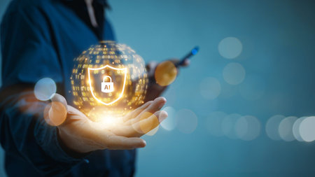 Network cybersecurity and privacy using artificial intelligence to safeguard data. AI technology is...