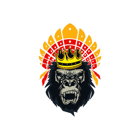 design logo aztec kongのイラスト素材