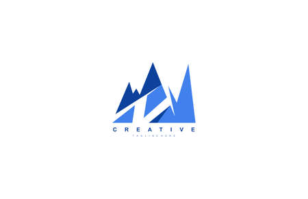 V Letter Creative Modern Mountain Logo Designのイラスト素材