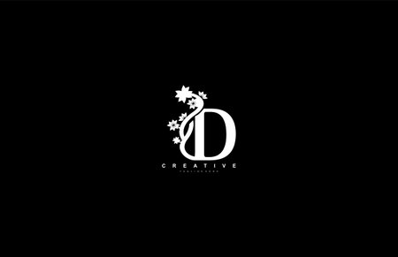 D letter luxury decorative flower ornament monogram logoのイラスト素材