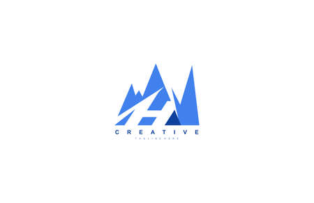 H Letter Creative Modern Mountain Logo Designのイラスト素材