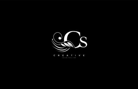 Initial CS letter luxury beauty flourishes ornament monogram logoのイラスト素材