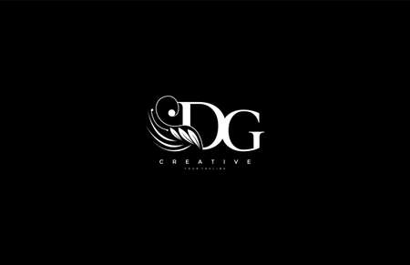Initial DG letter luxury beauty flourishes ornament monogram logoのイラスト素材