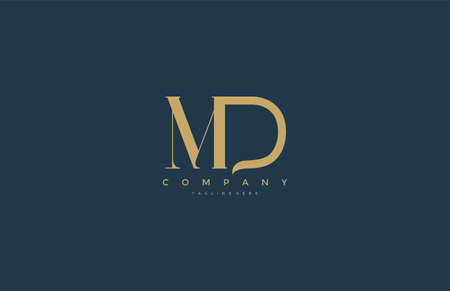 Elegant MD Letter Linked Monogram Logo Designのイラスト素材