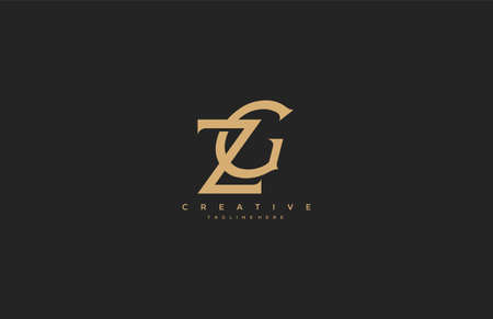 Elegant ZG Letter Linked Monogram Logo Designのイラスト素材