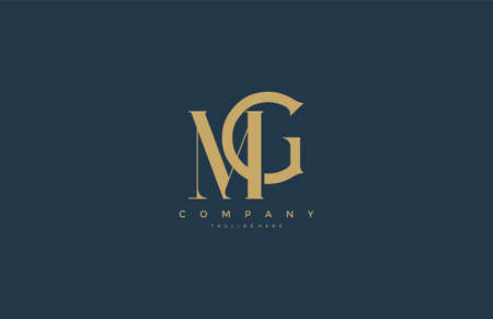 Elegant MG Letter Linked Monogram Logo Designのイラスト素材