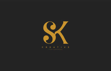 Elegant SK Letter Linked Monogram Logo Designのイラスト素材