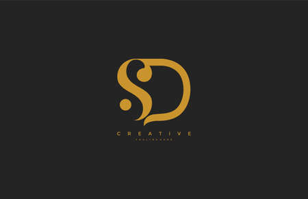 Elegant SD Letter Linked Monogram Logo Designのイラスト素材
