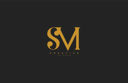 Elegant SM Letter Linked Monogram Logo Designのイラスト素材
