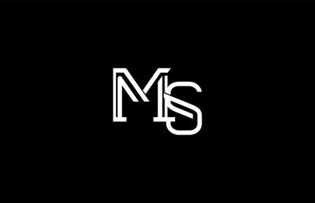 Initial MS Letter Linked Stylish Linear Monogram Modern Creative Logotypeのイラスト素材