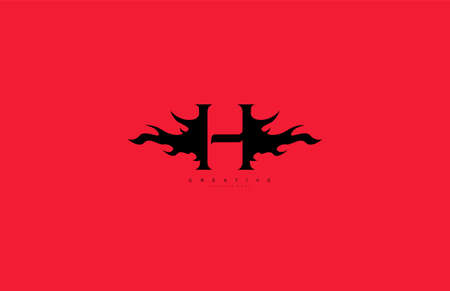 Initial Letter H Monogram Flame Fire Designのイラスト素材