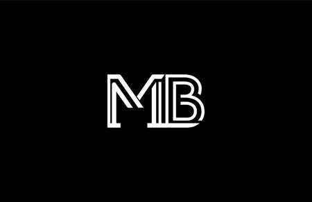 Initial MB Letter Linked Stylish Linear Monogram Modern Creative Logotypeのイラスト素材