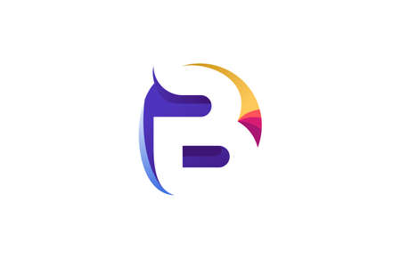 Abstract Minimal Initial B Gradient Multicolorのイラスト素材