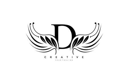 Initial D Typography FLourishes Beauty Wingsのイラスト素材