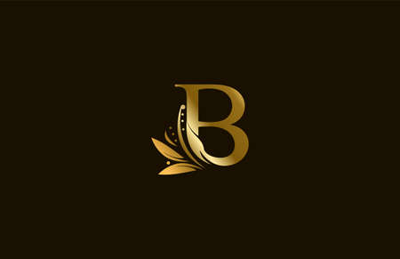 Golden Monogram Flourishes Letter B Manual Elegant Minimalismのイラスト素材