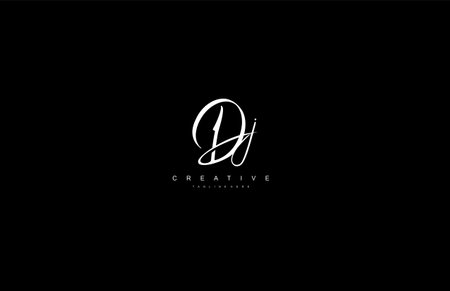 Stylish Monogram Signature Letter Dj Logo Designのイラスト素材