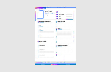 Curriculum Vitae Portfolio Minimalist Vector Templateのイラスト素材