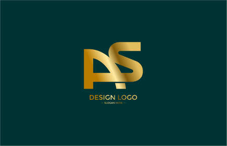 typography letter AS linked monogram gold design logoのイラスト素材