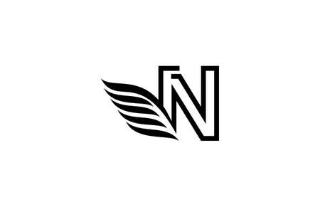 Typography Logo Font Letter  Wings Vectorのイラスト素材