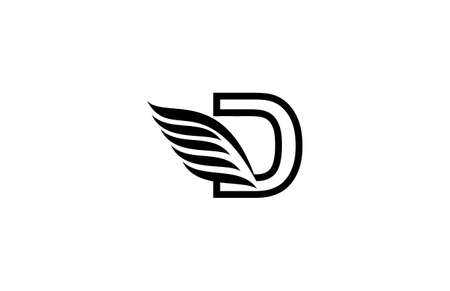 Typography Logo Font Letter  Wings Vectorのイラスト素材