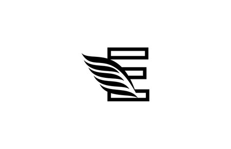 Typography Logo Font Letter  Wings Vectorのイラスト素材