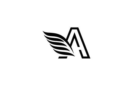 Typography Logo Font Letter A Wings Vectorのイラスト素材