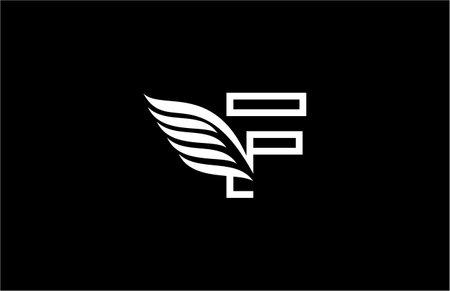 Typography Logo Font Letter F Wings Vectorのイラスト素材