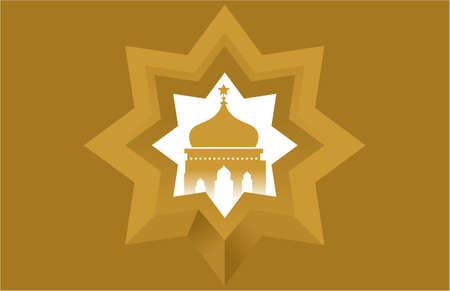 Ramadan Mubarak Vector Golden Star Shape Mosque Vectorのイラスト素材