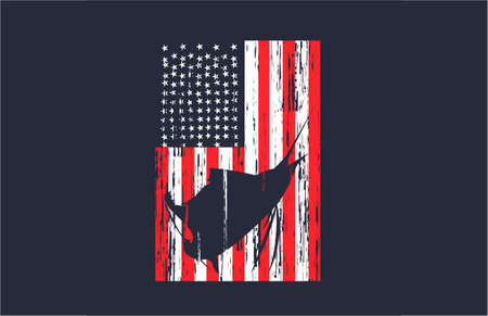 Sail Fish Inside USA Flag Vector Designのイラスト素材