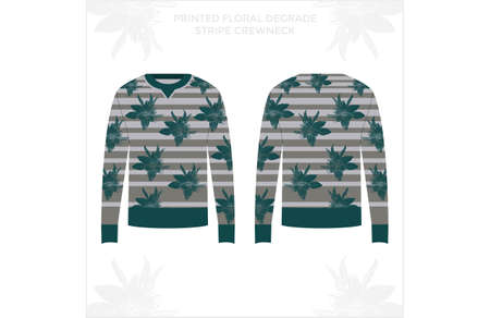 Sweatshirt Crewneck Floral Blossom Design Templateの写真素材