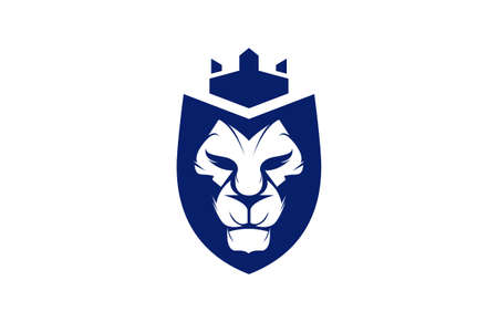 Stylish Shield Blue Lion Logoのイラスト素材