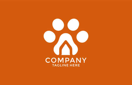 Paw Symbol House Logoのイラスト素材