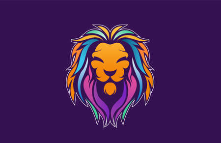 Royal Gradient Color Lion Logoのイラスト素材