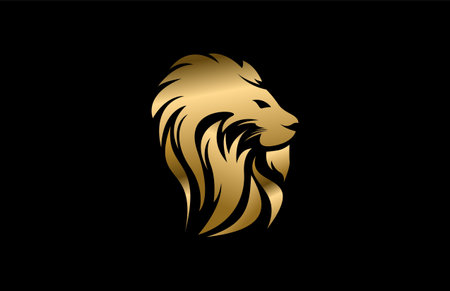 Elegant Side Head Lion Logoのイラスト素材