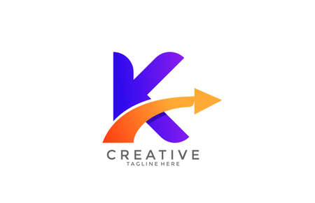Typography Letter Gradient Color Link Swoosh Vector Logoのイラスト素材