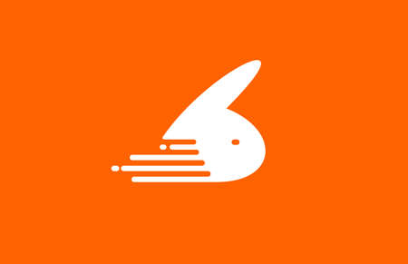 Letter b bunny fast logoのイラスト素材