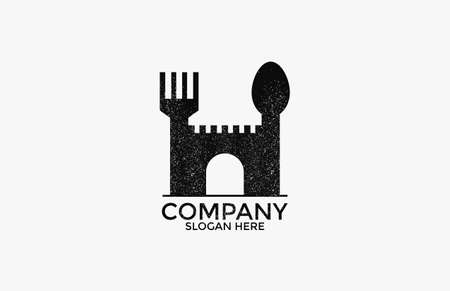 castle food restaurant logoのイラスト素材