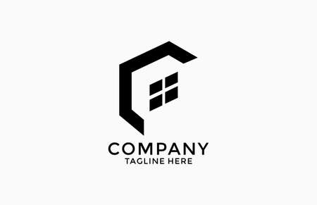 Mark Monogram Letter C House Logoのイラスト素材