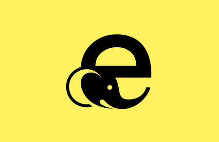 Letter e elephant logoのイラスト素材