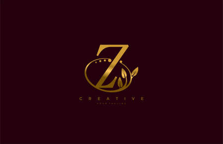 Golden Beauty Flourishes Initial Typography Logogramのイラスト素材