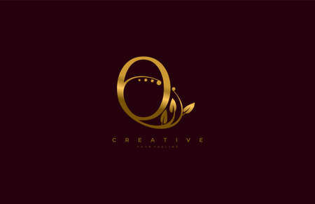 Golden Beauty Flourishes Initial Typography Logogramのイラスト素材