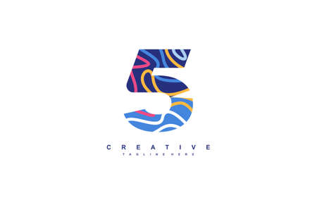Abstract Pop Art Trendy Acrylic Fluid Vector Logoのイラスト素材