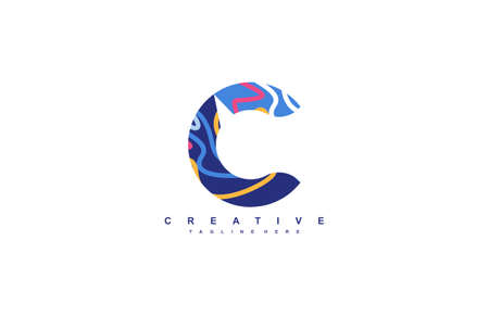 Abstract Pop Art Trendy Acrylic Fluid Vector Logoのイラスト素材